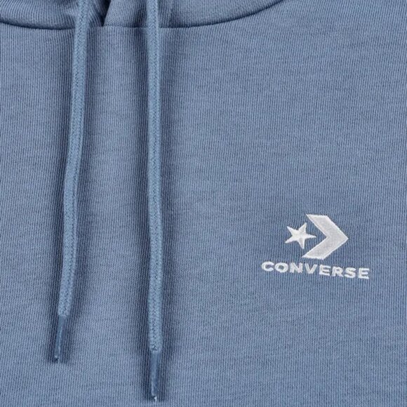 Converse Go-To Embroidered Star Chevron Standard-Fit Fleece Hoodie BLUE MENS XL - Picture 5 of 6